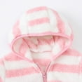 thumbnail image 4 of MEZZALL Boys Outwear Zipper Toddler Warm Striped Kids Hooded Thick Coat Baby Girls Coat&jacket Comfort Dailywear, Pink, 2-3 Years, 4 of 8