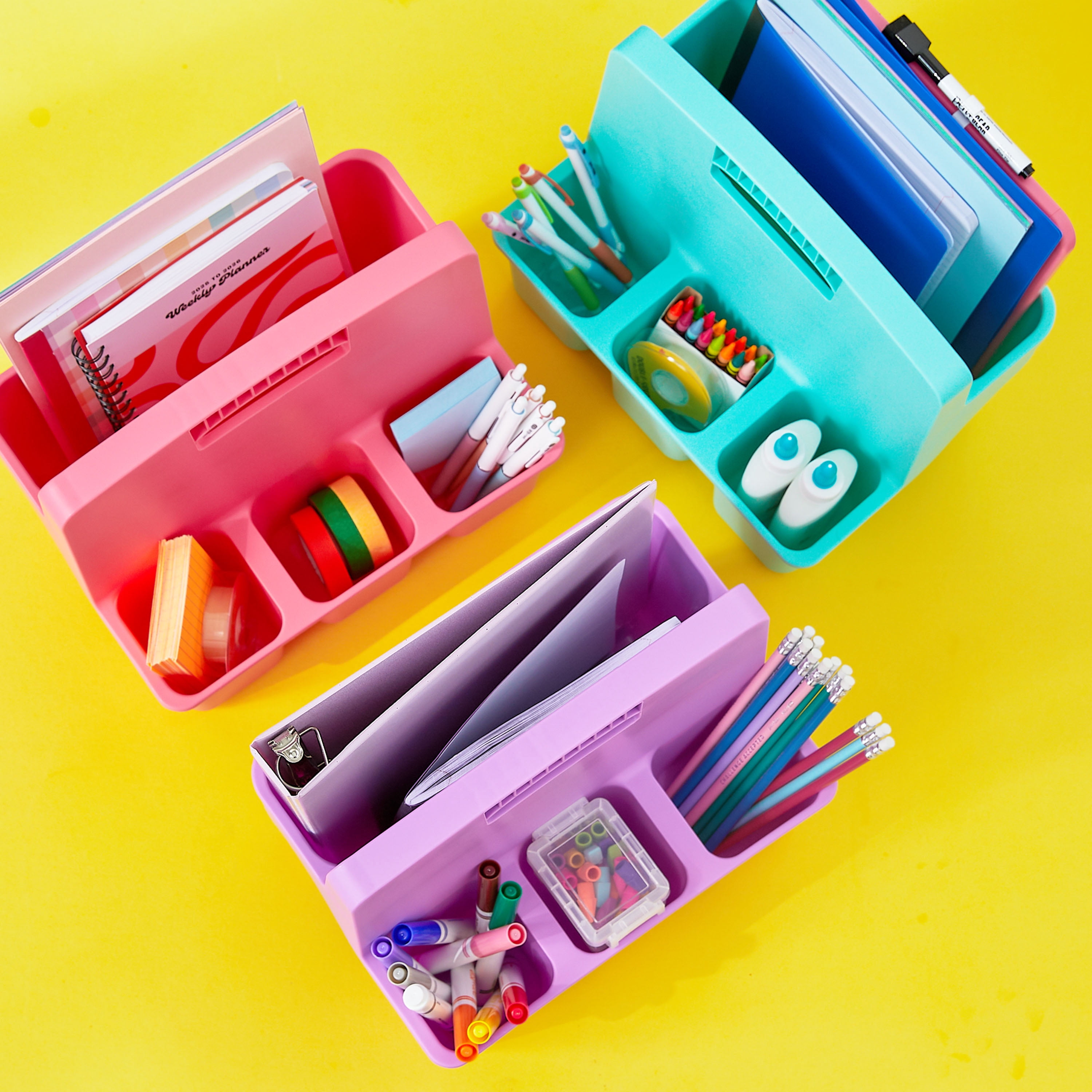 Pen+Gear Large Supply Caddy, 11.81" x 8.43" x 11.04", Violet