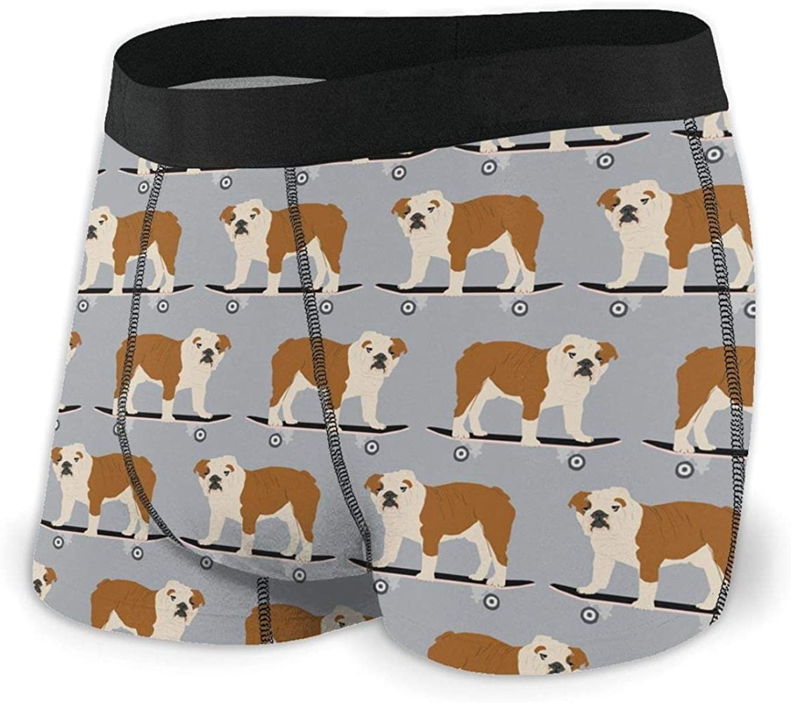 Mens Boxer Briefs Animal Bulldog Face Stretch Breathable Underpants 