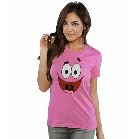 Patrick Star Face Junior Ladies T-Shirt (Spongebob And Patrick Best Friend T Shirts)