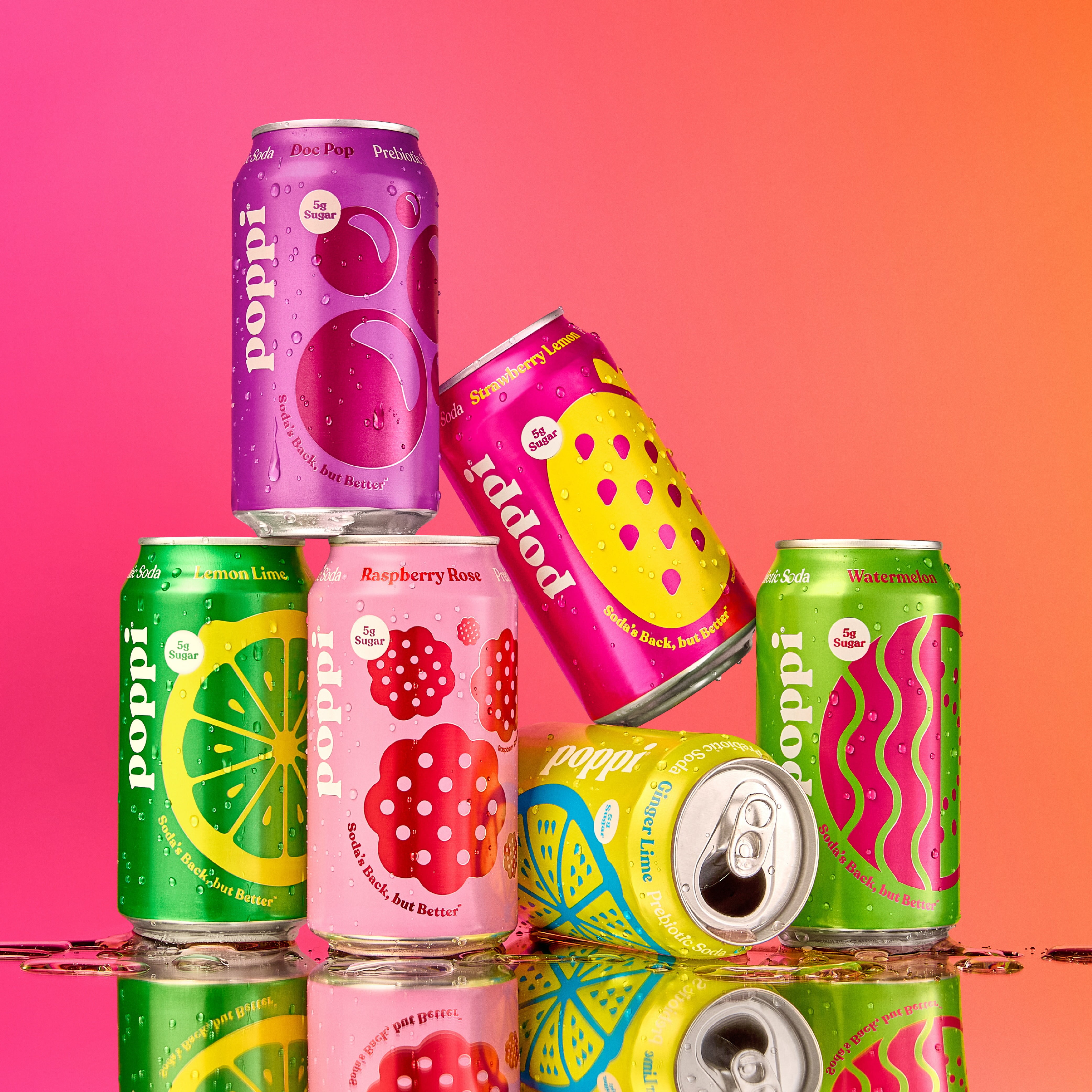 Poppi Prebiotic Soda, Party Starters Variety Pack, 12 oz, 12 Pack Cans