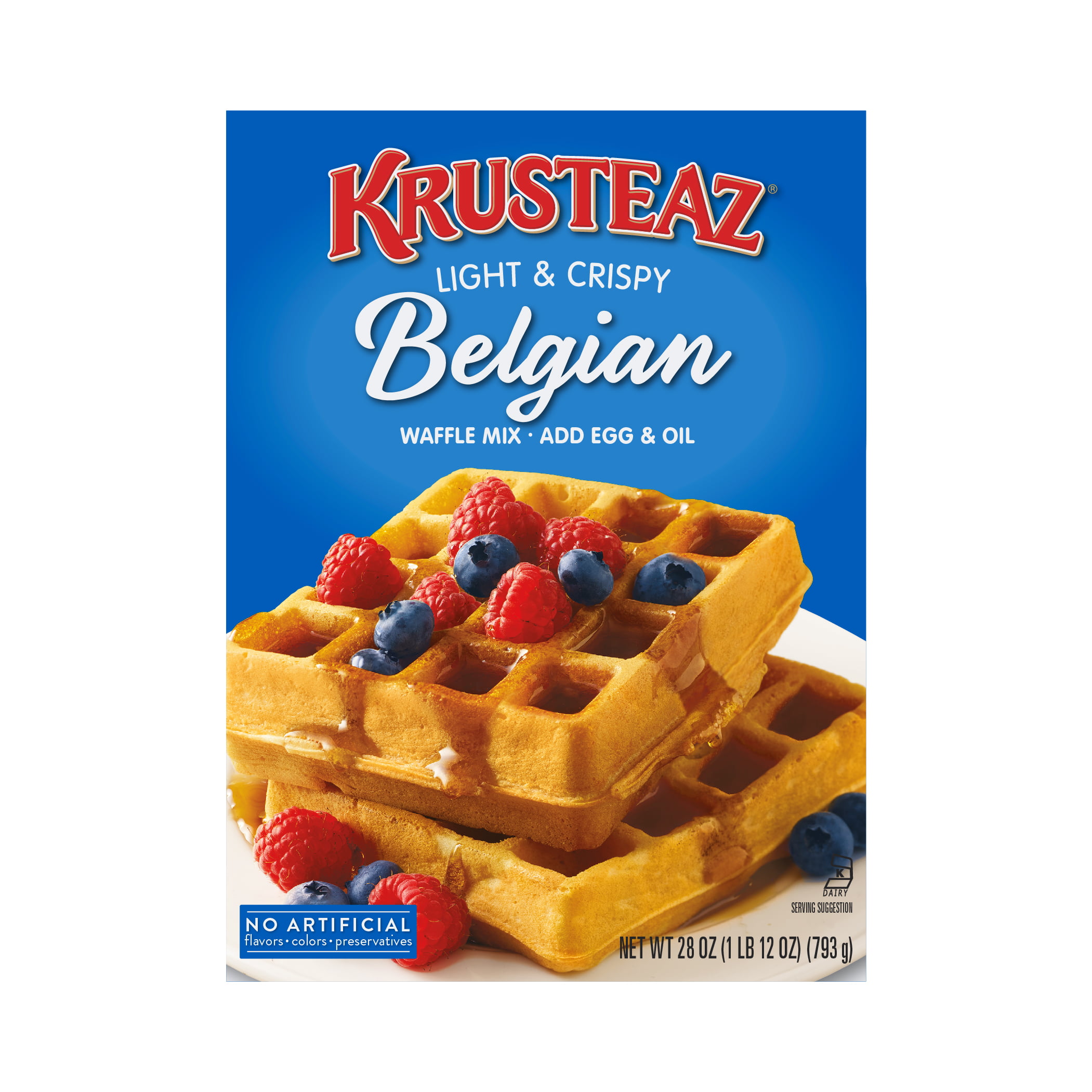 Krusteaz Light & Crispy Belgian Waffle Mix, 24 oz Box