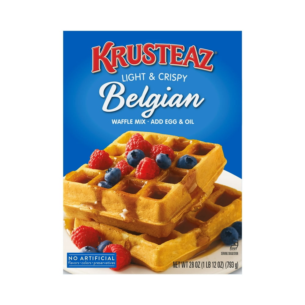 Krusteaz Light & Crispy Belgian Waffle Mix, 28 oz Box