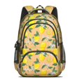 thumbnail image 2 of Lemon and Blossom Peach Pattern Cute School Backpack Bag with Padded Back and Adjustable Shoulder Straps 16.9 X 12.6 X 5.9 Inches, 2 of 5