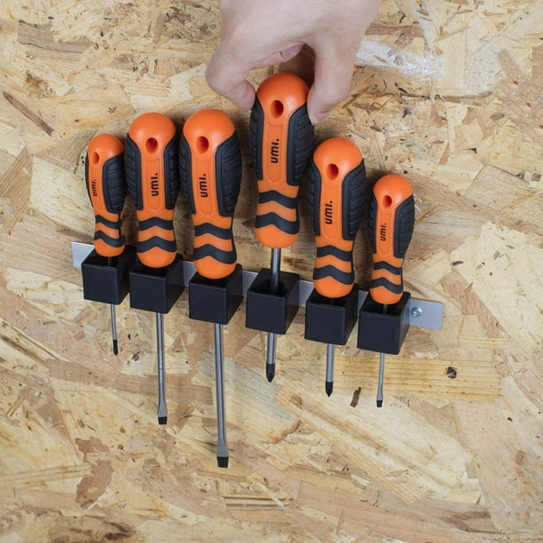 Magnetic Screwdriver Set 6 Pieces 3 Phillips and 3 Slotted Screwdrivers with Stand