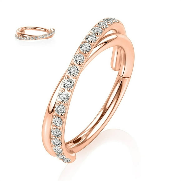 Awwp Blowout Prices 1*Earrings Surgical Tragus Conch Daith Piercing Jewelry Cartilage Hoop Earring Cube Zircon Hinged Nose Ring Hoop
