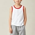 thumbnail image 5 of 2 Pack Bronze Boys Cotton Tank Tops Crew Neck Contrast Trim Sleeveless Athletic Casual Vest for Kids 2-12Y,Size 2-3 T, 5 of 8