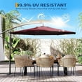 thumbnail image 2 of EastVita 10FT Offset Umbrella with Cross Base with 360-degree and Rotation Infinite Tilt for Deck Pool Garden BackyardWine Red, 2 of 7