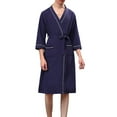 thumbnail image 1 of HBFAGFB Peignoir Homme à Lacets Manches Longues Mi-Longue Robe Décontractée avec Poches Marine Taille G, 1 of 4