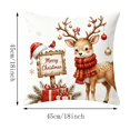 thumbnail image 5 of MYUNNIL Christmas Decorative Throw Pillow Covers, 18 x 18" Farmhouse Soft Reindeer Printed Washable Fabric Cushion Case with Hidden Zipper for Sofa Bedroom Office Decor, 5 of 5