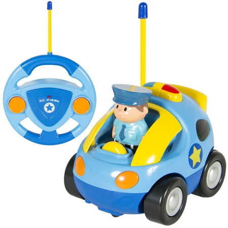 Best Choice Products 2-Channel Beginners Kids Remote Control Cartoon Police Car - (Best Remote Control Airplane For Kids)
