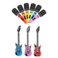 thumbnail image 1 of 4 Piezas Globos Inflables de Guitarra y Micrófono Guitarras Inflables Globos Inflables de Instrumentos Musicales Accesorios Inflables para Fiestas Juguete Inflable de Estrella de Rock para Adultos y, 1 of 5