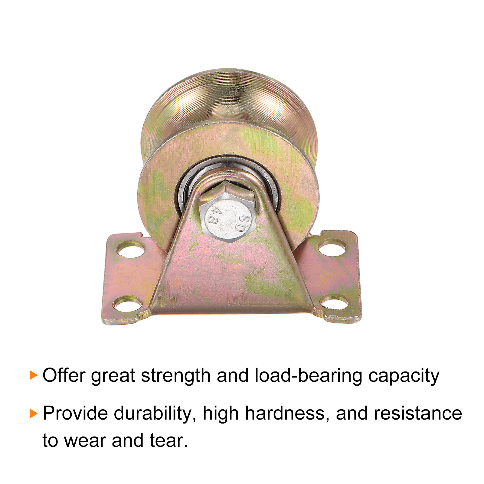 Uxcell 2pcs U Groove Caster 1.85" U-Shaped Sliding Gate Wheel Load Capacity 88lbs Per Wheel for Inverted Track