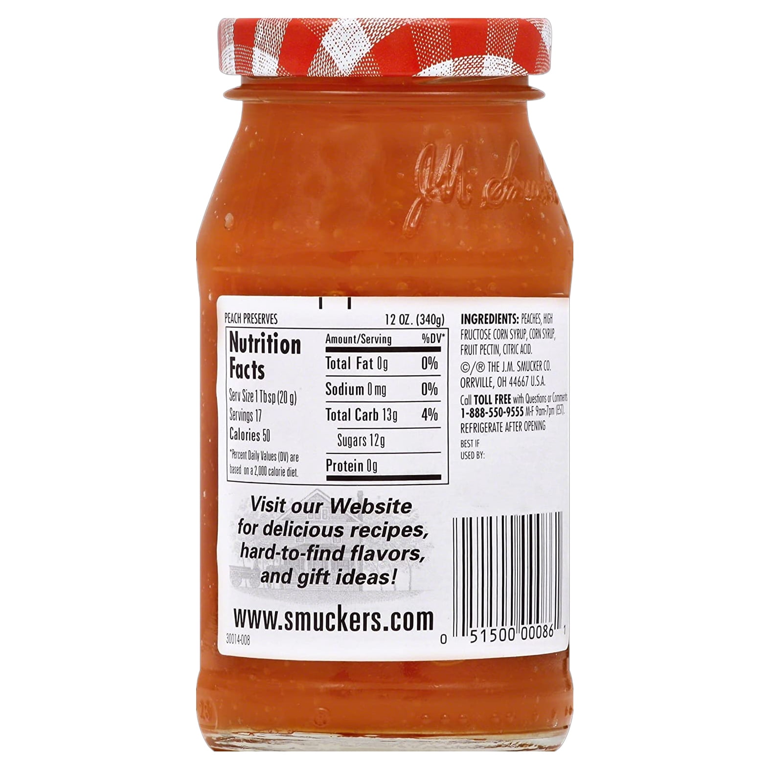 Smuckers Peach Preserves, 12 Ounces (Pack Of 6)