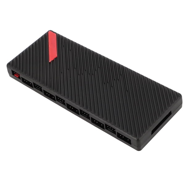 ARGB Fan Hub, 10 Puertos ARGB Fan Hub Serial ATA Puerto De Alimentación 5V Metal Magnético ABS 3Pin Para Caja De PC