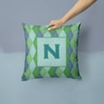 thumbnail image 2 of Monogram Letter Fabric Decorative Pillow, 2 of 4
