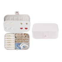 Unique Bargains Jewelry Box Small PU Leather Jewelry Organizer Case Storage Display Holder Beige