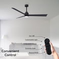 thumbnail image 4 of Matthews Fan Company AKLK-BK-BK-42 Alessandra 42” Matte Black Ceiling Fan with 3 Blades, Integrated LED Light Kit, Remote Control, Indoor/Outdoor Wet Rated, 4 of 6