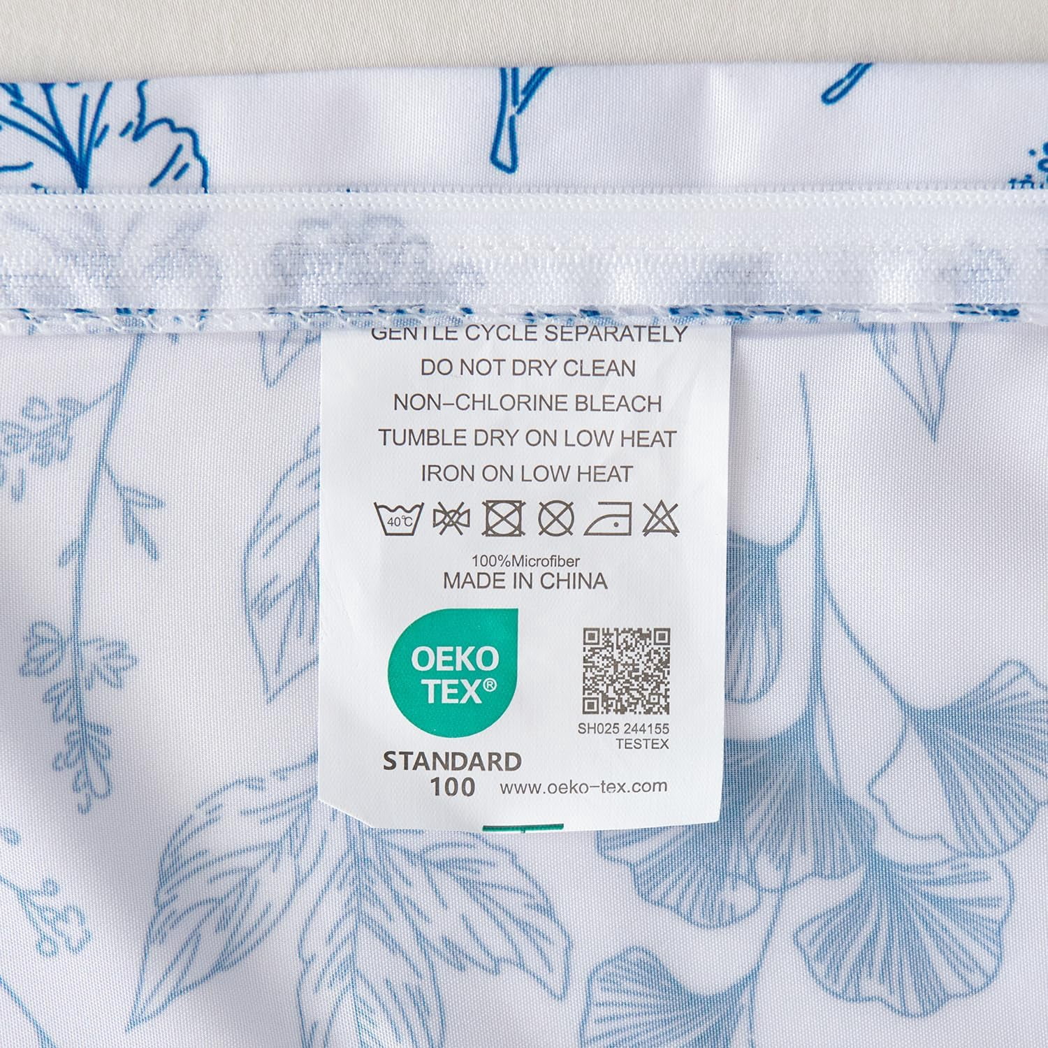 NAYOROOM Duvet Cover Queen Size,3 Pieces Botanical Floral Leaf Soft Comforter Cover Set for Adults,Blue White