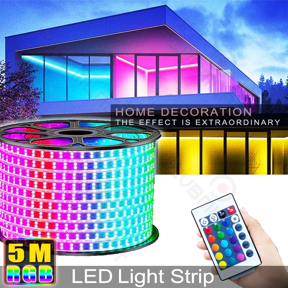 16.4ft RGB LED Lights Strip in Home Waterproof Adhesive Tape Lights DIY