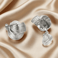 thumbnail image 2 of Yoursfs Irregularity Textured Chunky Clip on Earrings for Women Silver Double Half Hoops Clip Earrings White Gold Plated Fashion Jewelry, 2 of 6