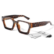 Sunier Non-Prescription Clear Lens Square Frame Glasses for Women, Thick Frame Fashion Eyeglasses UV400 Protection