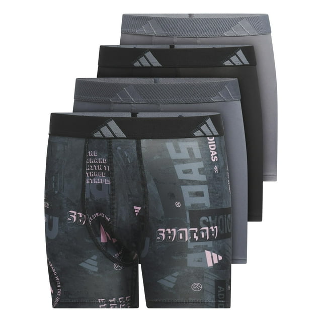 Calzoncillos tipo bóxer adidas Athletic Fit, paquete de 4 unidades, talla M