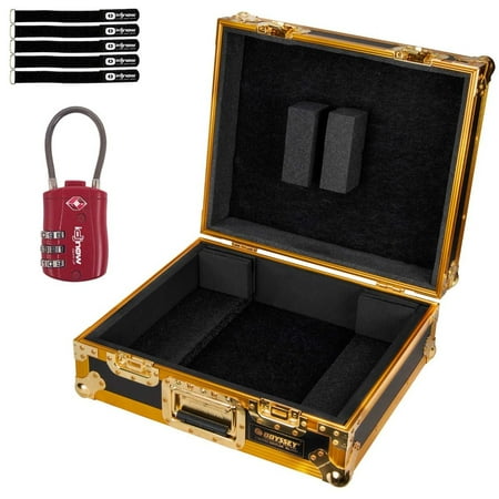 Odyssey FZ1200GOLD Limited Edition Turntable Flight Case in Gold with Red TSA Combination Lock Package