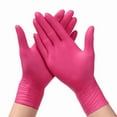thumbnail image 2 of Pink Nitrile Disposable Gloves 20/50PCS Powder & Latex Free Gloves for Kitchen Cooking Household Beauty Petcare Hair Dye Gloves, 2 of 8