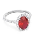 thumbnail image 3 of 2.15 Ct Oval Cut Red Ruby Gemstone & Natural Diamond (F-G/VS1) Latest Engagement Ring for Ladies 14K White Gold Size 3 by Diamond-Capitals, 3 of 7