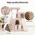 thumbnail image 4 of YRLLENSDAN 36 Inchs Small and Short Cat Tree with Two Comfortable Condos, 2 Level Modern Cat Tower with Scratching Post, Cat Condos with Climbing Ladder for Indoor Cats, Beige, 4 of 7