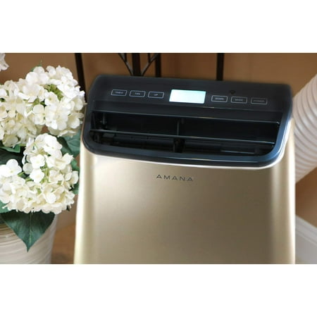 Amana - Portable Air Conditioner with Remote Control for Rooms up to 450-Sq. Ft. - Gold/Black