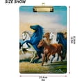 thumbnail image 2 of ZHANZZK Colorful Seven Running Horses Clipboard Hardboard Wood Nursing Clip Board and Pull for Standard A4 Letter 13x9 inches, 2 of 7