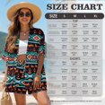 thumbnail image 7 of FKEKYI American Tribal Geometric Print Womens Summer Shirt Set 2 Piece Sets Vacation Outfits Open Front Shirt Top & Shorts with Elastic Waist Beachwear Lounge Set, M, 7 of 7