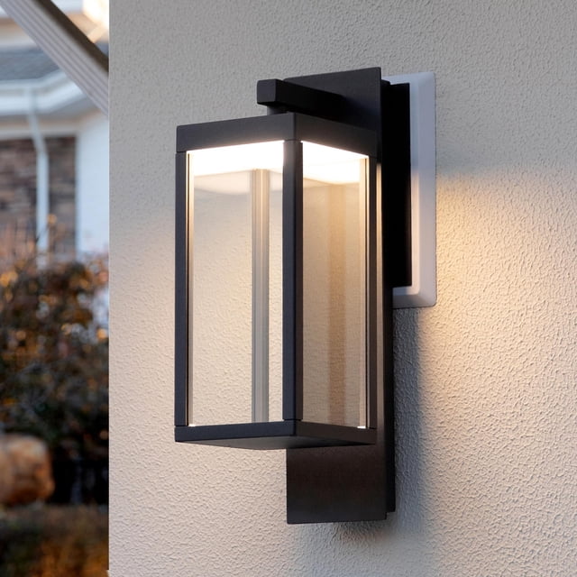 Lámpara de pared LED para exteriores Illumishin, 13 W, impermeable, negra