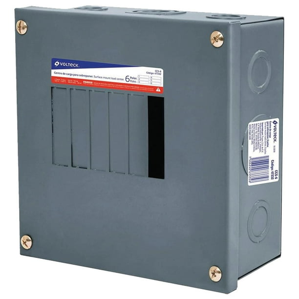 Centro de Carga de Fases VoltLight 1Pza Monofásica Polos 6 Hilos 3 120 / 240V 50A 60Hz.
