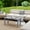 Gray, variant on Outsunny HDPE Outdoor Coffee Table, Rectangle All-Weather Patio Coffee Table, Slatted Outdoor Patio Table for Garden, Balcony, Backyard, White