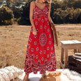 thumbnail image 3 of Bandana - Red Art Sleeveless Dress Loose Women's Dress Dresses Luxury Evening Dresses, 3 of 9