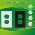 thumbnail image 6 of Pure White Decorative Outlet Covers Wall Plates, Bamboo Fiber Light Switch Covers, Natural Material Electric Receptacle Switch Plate Outlet Cover of various styles (1 Gang Duplex 4 Pack), 6 of 7