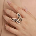 thumbnail image 2 of Crystal Butterfly Ring Cubic Zirconia Bow-Knot Knuckle Ring for Women, 2 of 12