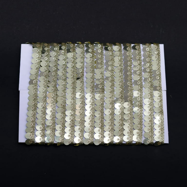 Trimming Shop Mirror Lace Ribbon Decorative Trim Border Applique, Light  Gold, 13mm Wide, 4 Mtrs 