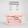 thumbnail image 3 of Sonive Washed Comforter Sets Queen 3 Piece, Soft and Cozy, Fluffy Microfiber Fill, Washed Textured Wrinkled Design (Rose pink, Queen), 3 of 8