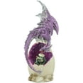 thumbnail image 2 of Ebros 12.5"H Magenta Dragon On Crystal Quartz Geode Egg LED Night Light Statue, 2 of 8