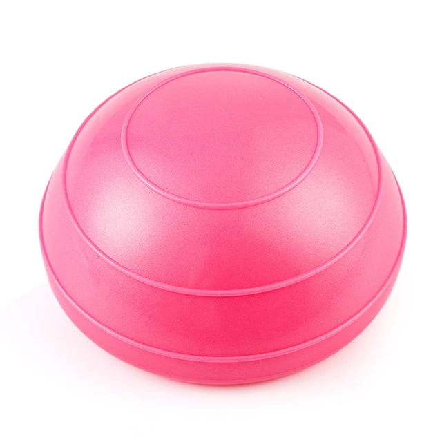 Pink 16*8cm Inflatable Half-Ball Balance Trainer with Pump - High-Quality PVC Mini Exercise Ball for Yoga, Pilates, Fitness Workouts, Core Strength & Sensory Training - Lightweight 250g Portable