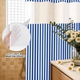 thumbnail image 3 of No Hook Shower Curtain, Navy Blue Stripe Shower Curtains for Bathroom with See Through Top Window, Modern White Vertical Striped Geometric Waterproof & Washable Bath Curtain Narrow 54"x78", 3 of 9