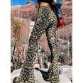 thumbnail image 4 of Flare Yoga Pants for Women - Soft High Waist Bootcut Leggings Tall & Long Leopard Flared Pants for Women Leopard Print S, 4 of 9