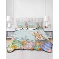 thumbnail image 2 of Twin Quilt Bedding Set, Easter Bunny Reversible Summer Quilt 3 Pieces, Colorful Easter Eggs Eucalyptus Teal Wooden Lightweight Bedspreads Coverlets with 2 Pillow Shams for All Seasons, 2 of 5