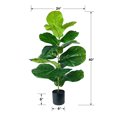 thumbnail image 4 of Mainstays Artificial Fiddle Leaf Fig Plant, 3.33 ft, Black Plastic Grower's Pot, 4 of 6