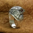 thumbnail image 5 of Man Made Pigeon Blood Red Eyes 925 Sterling Silver Eagle Ring Punk Jewelry TA251 US Size 11, 5 of 15