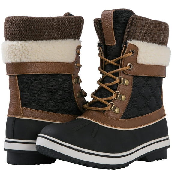 GLOBALWIN Snow Boots For Women Women's Winter Boots Brown 11M